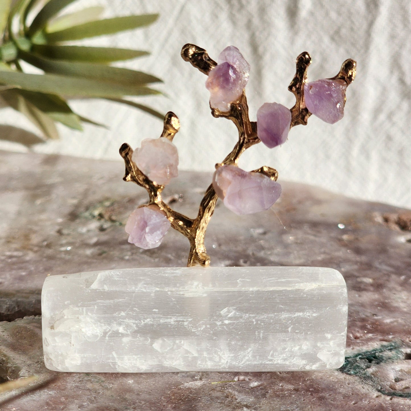 Amethyst | Chip Tree on Satin Spar
