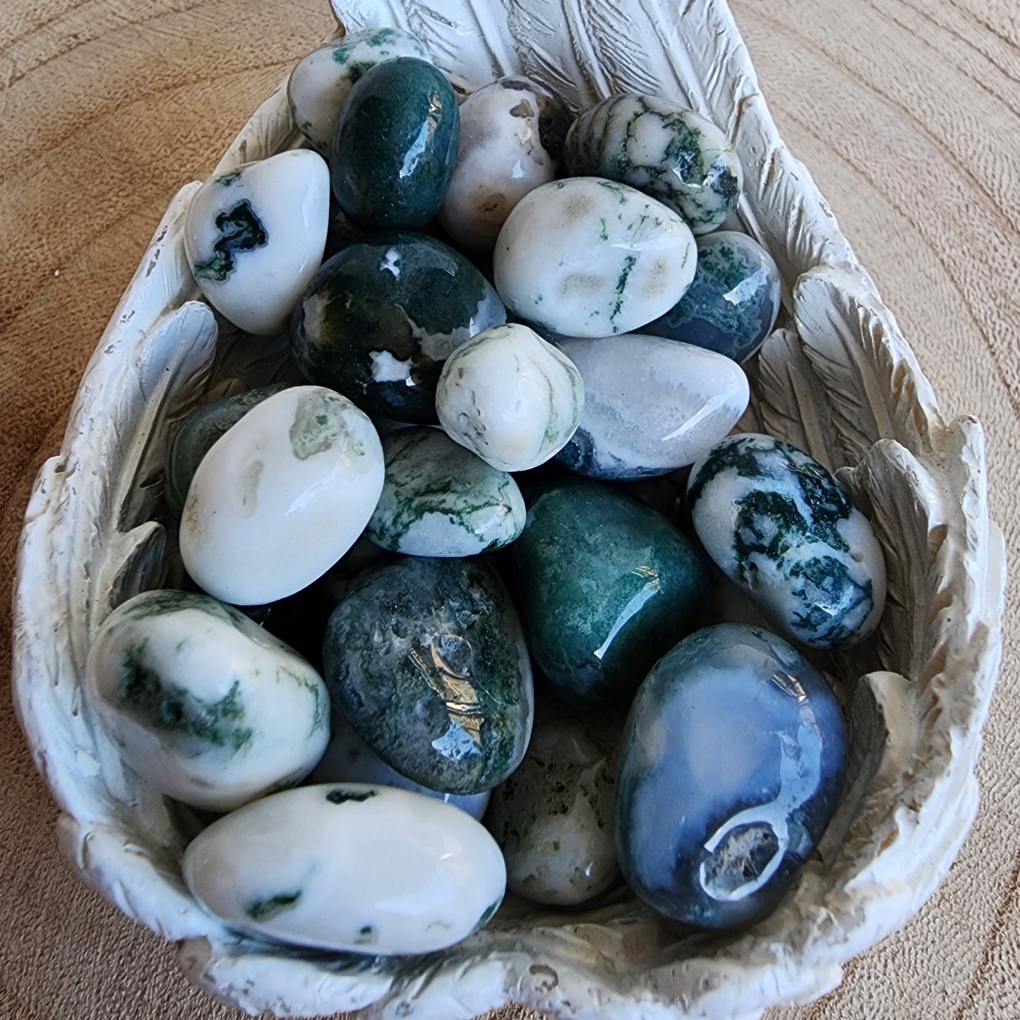 Moss Agate | Tumbles - Mini (3 pack)