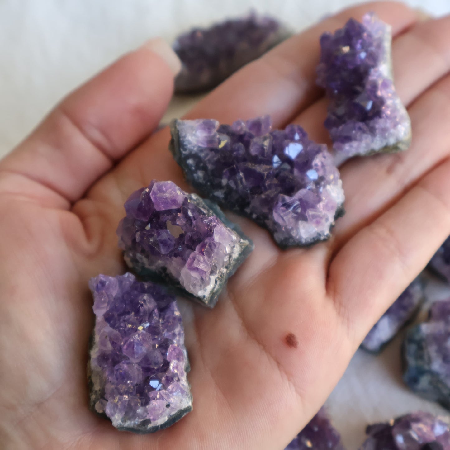 mini amethyst cluster purple crystal points natural amethyst piece