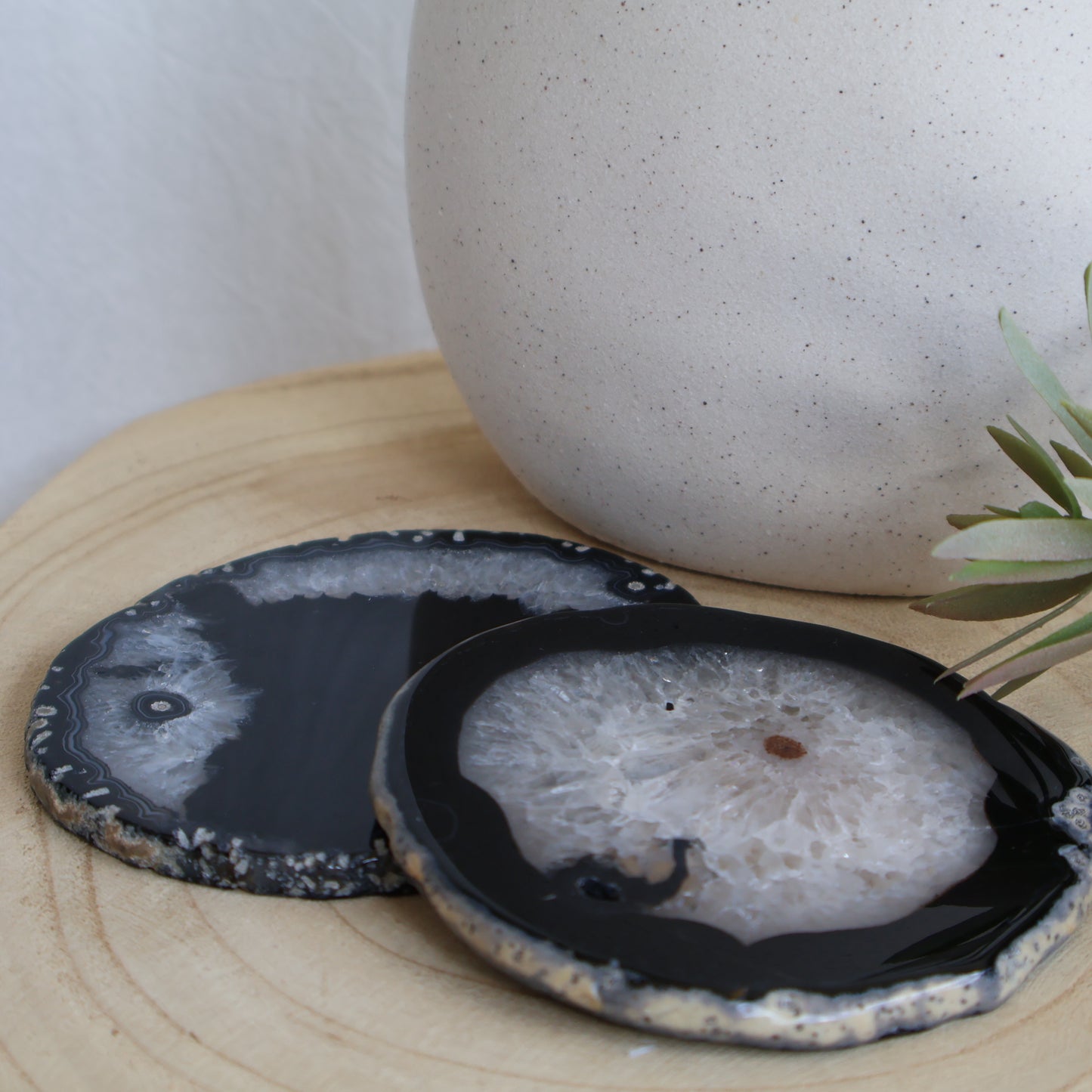 Black Agate | Coasters - Set of 2