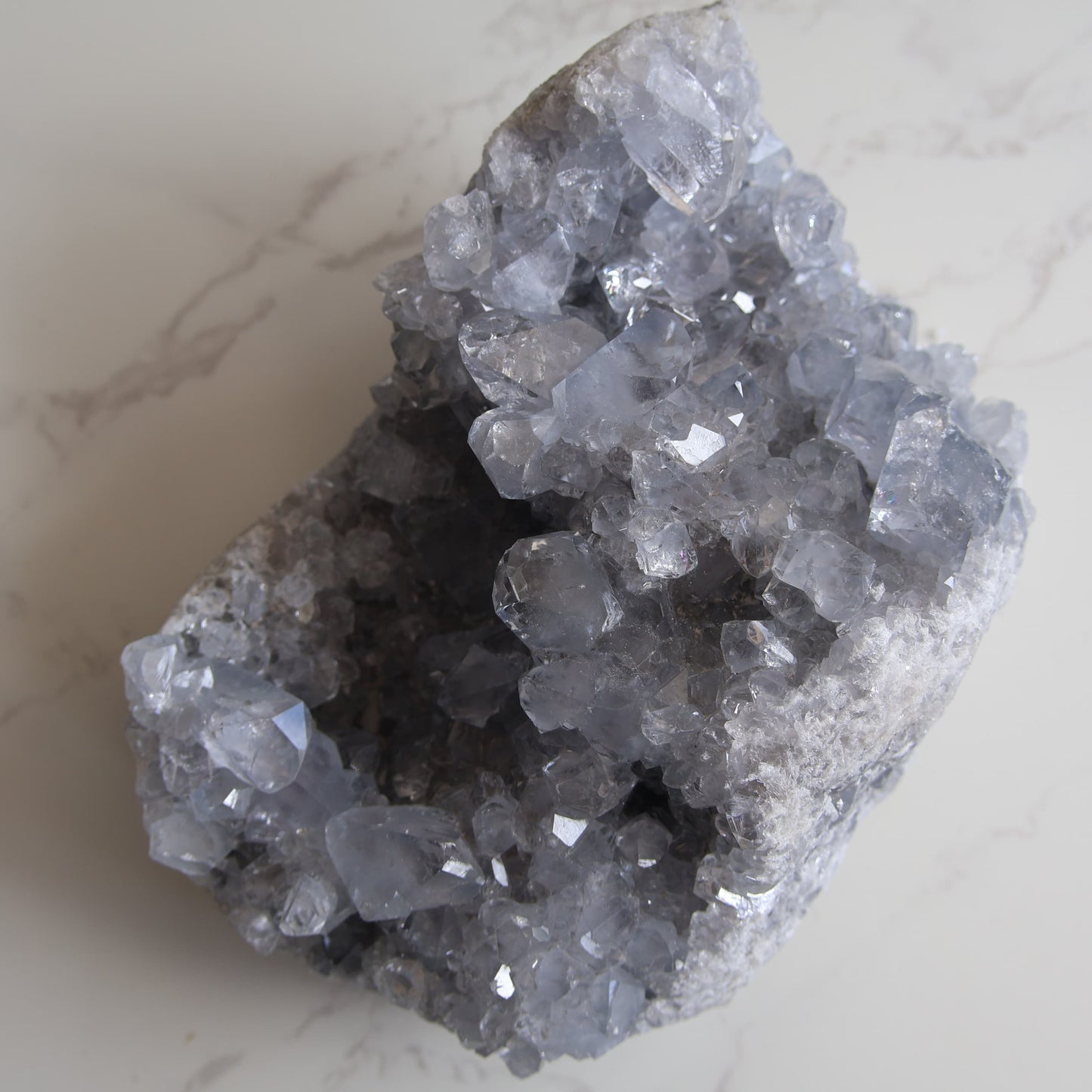 blue celestite cluster natural healing crystal