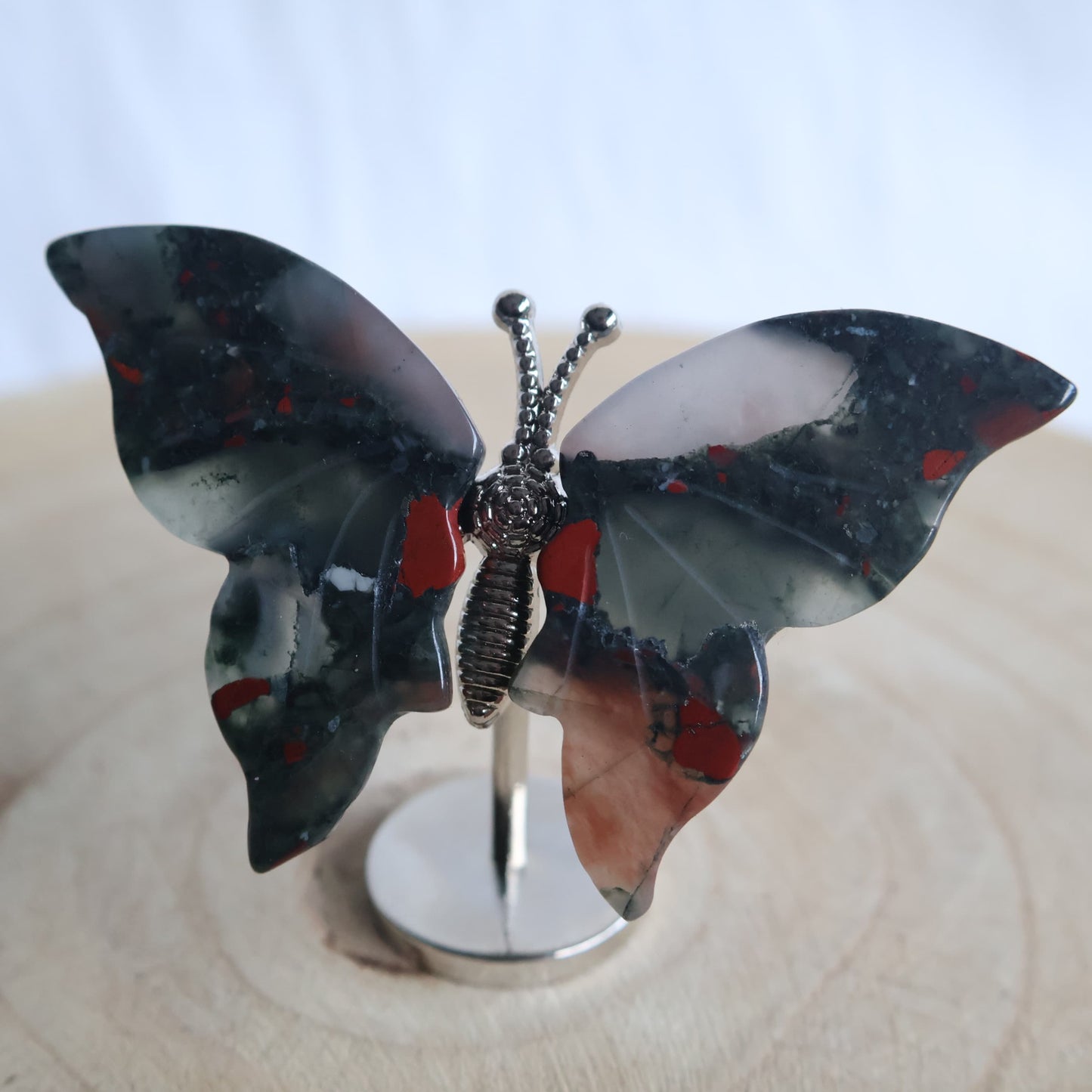 small healing crystal cute butterfly wings on stand