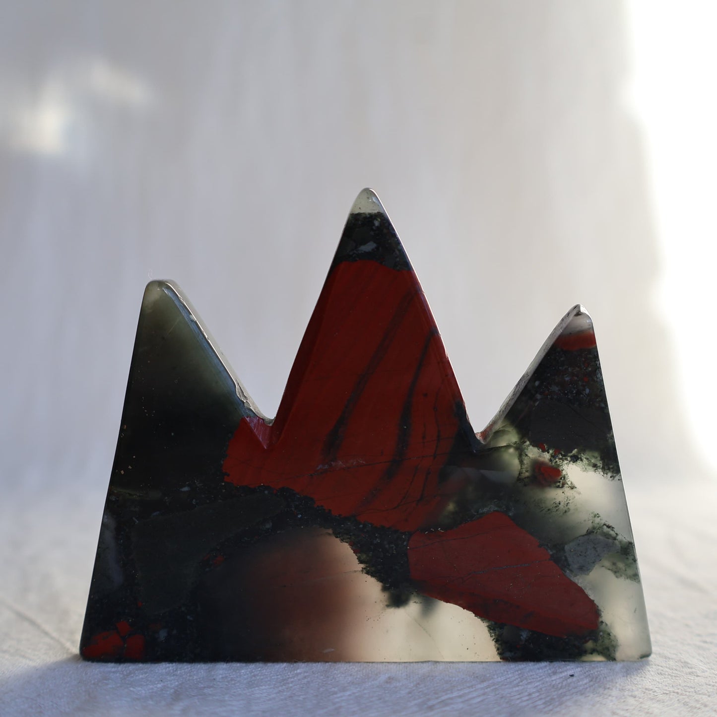 Crystal mountain carving available in Dream Amethyst, African Bloodstone and Fluorite