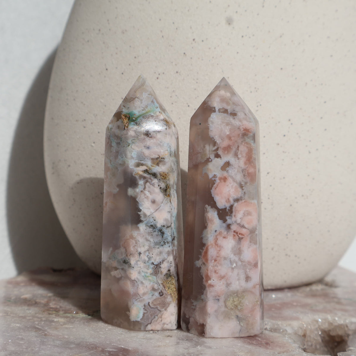 flower agate generator with soft tones natural crystal