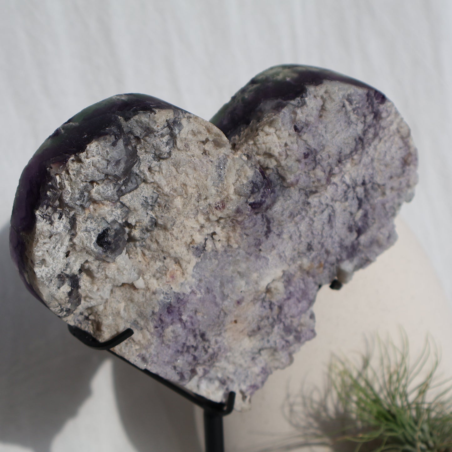 Fluorite | Raw Heart with Stand - XXL (B)