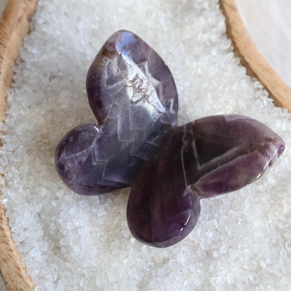 Crystal butterfly carvings available in Sodalite, Fire Quartz, Dream Amethyst, Red Jasper, Dragon Bloodstone, Tiger's Eye, Golden Healer, Fluorite, Yellow Calcite and Crazy Lace Agate.