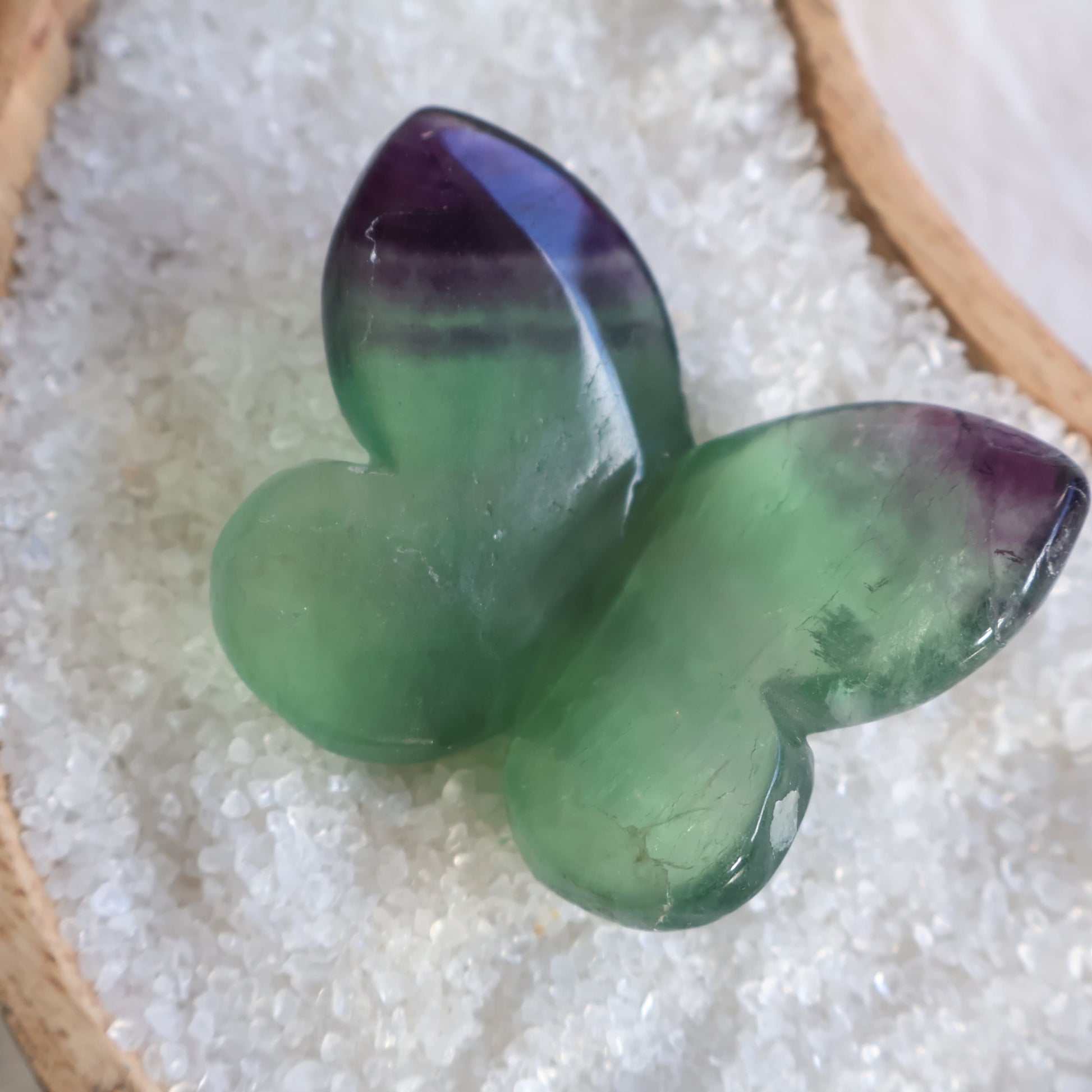 Crystal butterfly carvings available in Sodalite, Fire Quartz, Dream Amethyst, Red Jasper, Dragon Bloodstone, Tiger's Eye, Golden Healer, Fluorite, Yellow Calcite and Crazy Lace Agate.