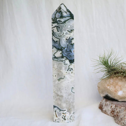 Moss Agate with Quartz | Tower - XXL