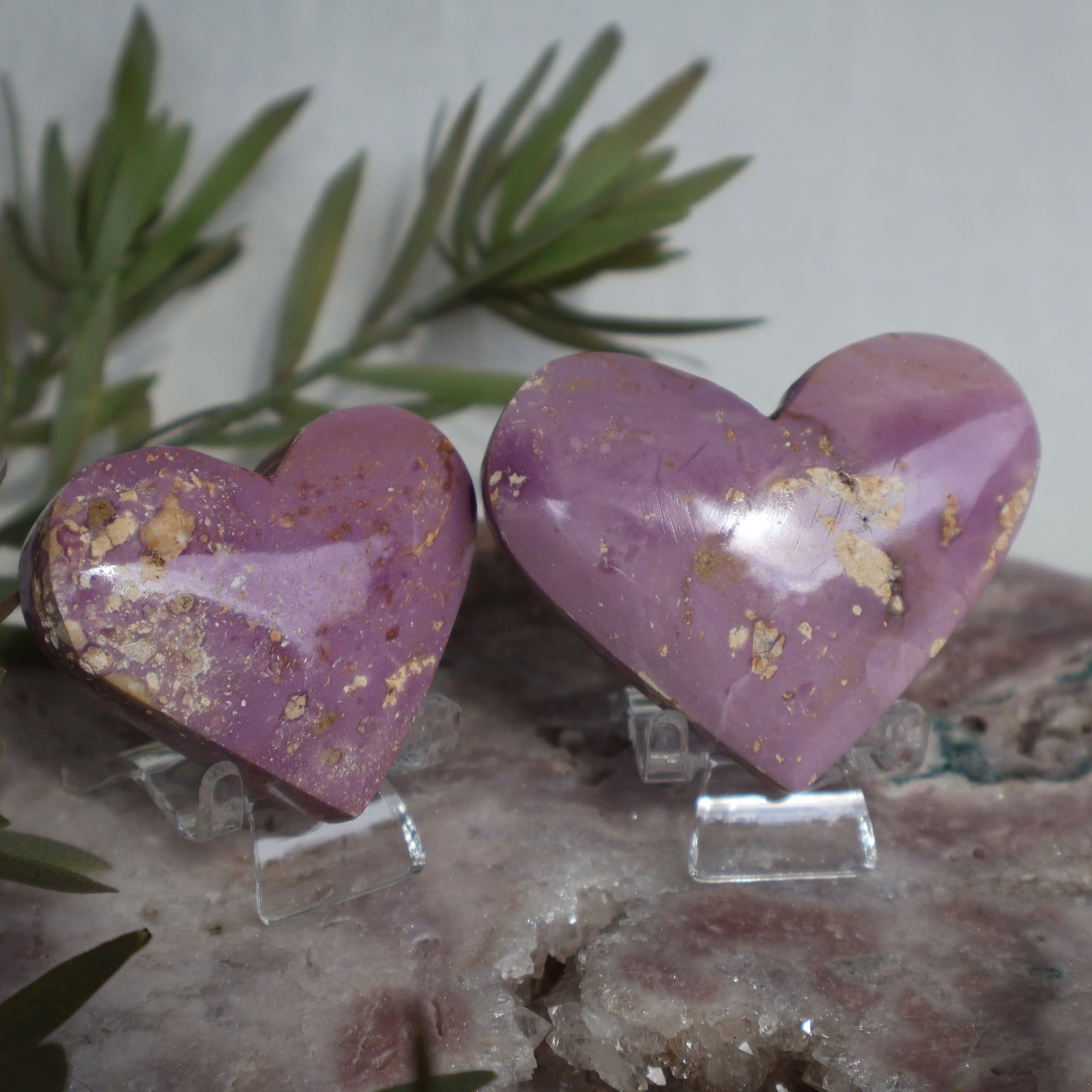 Phosphosiderite heart, beautiful soft tones natural crystal