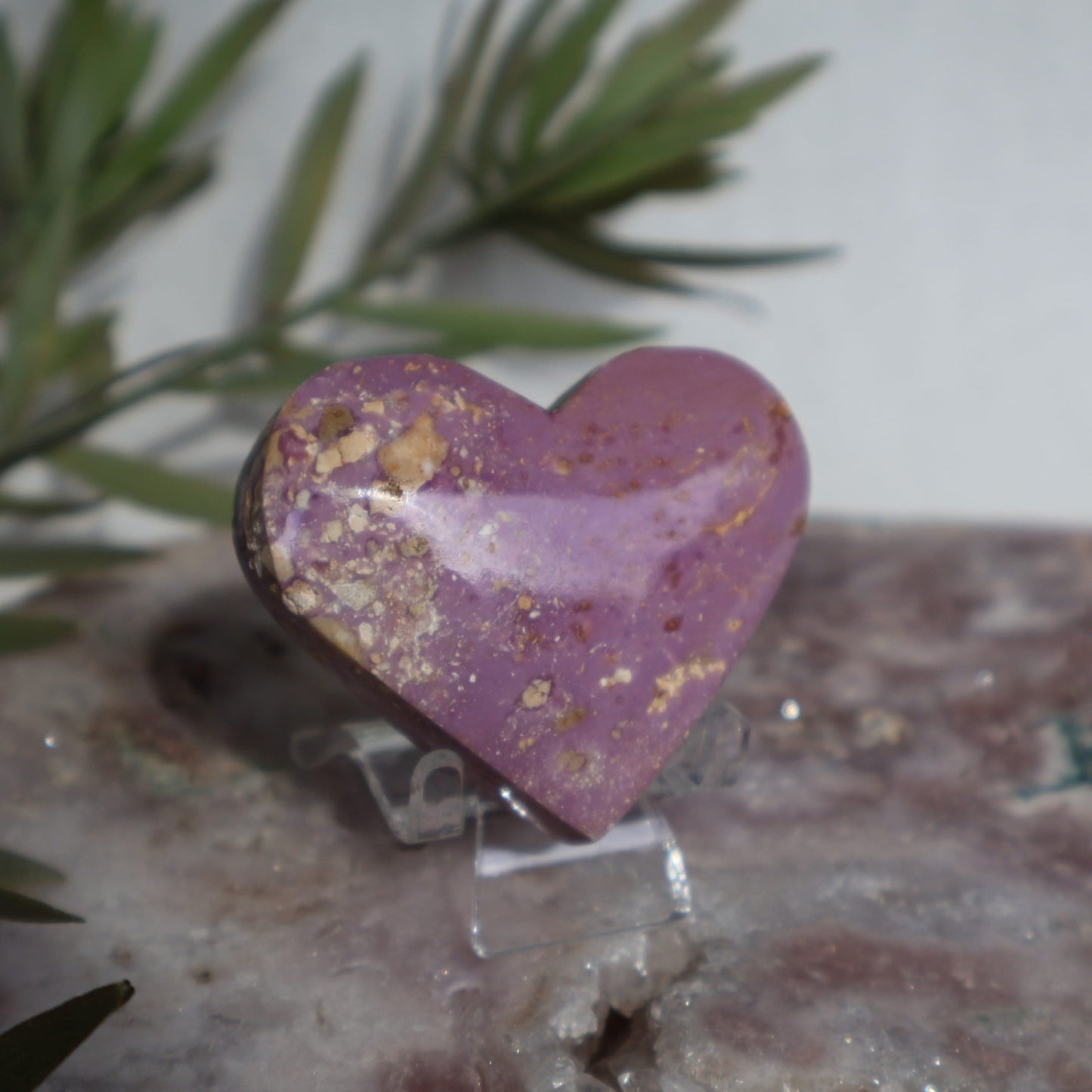 Phosphosiderite heart, beautiful soft tones natural crystal
