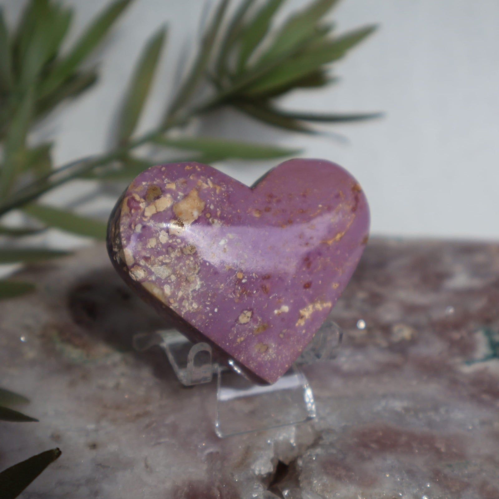 Phosphosiderite heart, beautiful soft tones natural crystal