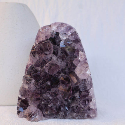 Deep purple amethyst cluster cut base with large crystal teeth points – Stonewild