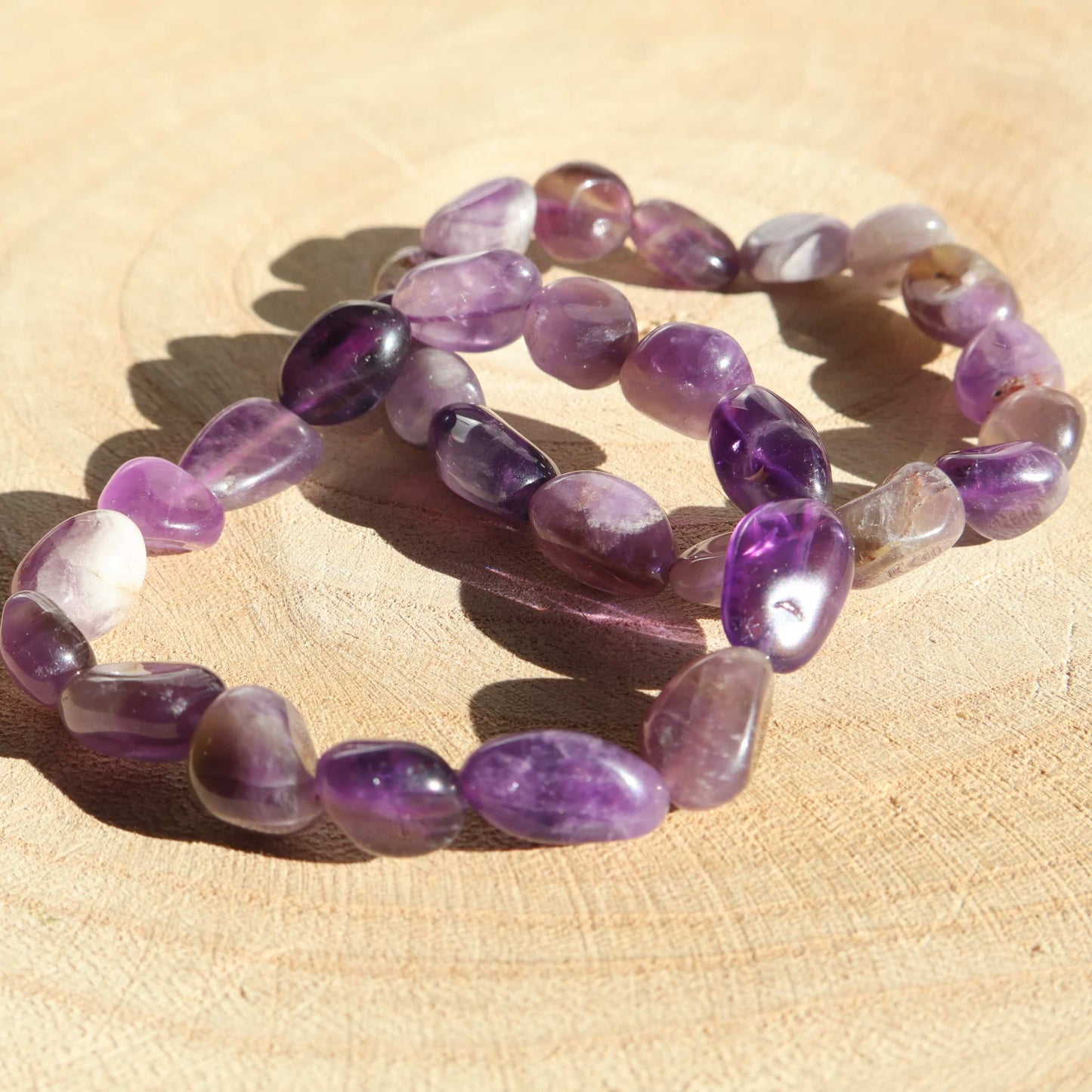 amethyst tumble bracelet polished purple quartz stone bracelet