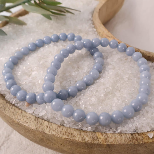 angelite bracelet natural healing crystal bracelet