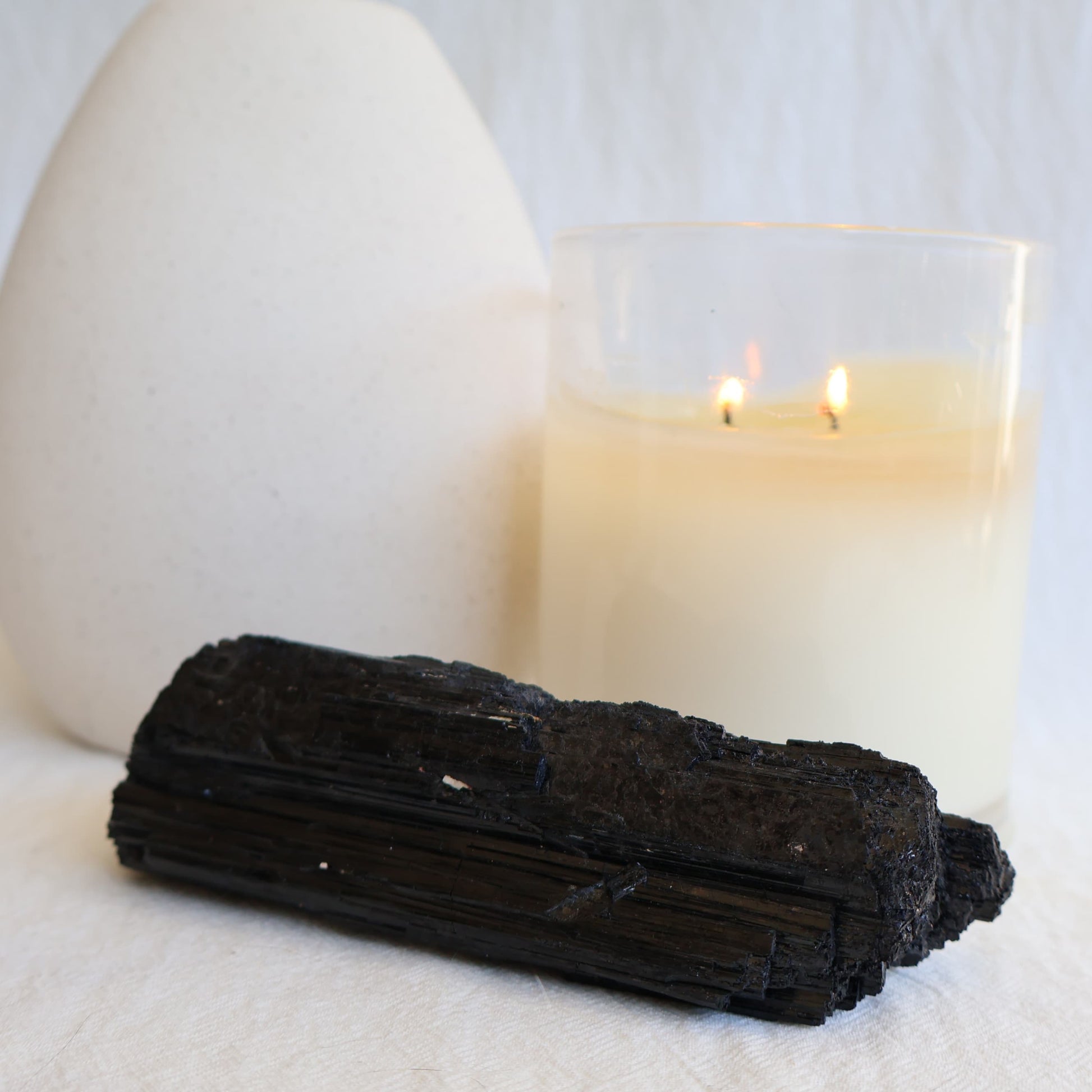 XXL raw Black Tourmaline rough log crystal with natural textured formation