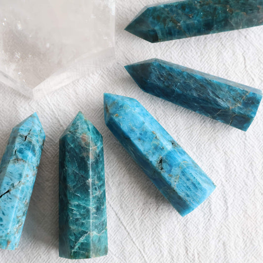 polished Blue Apatite crystal generator
