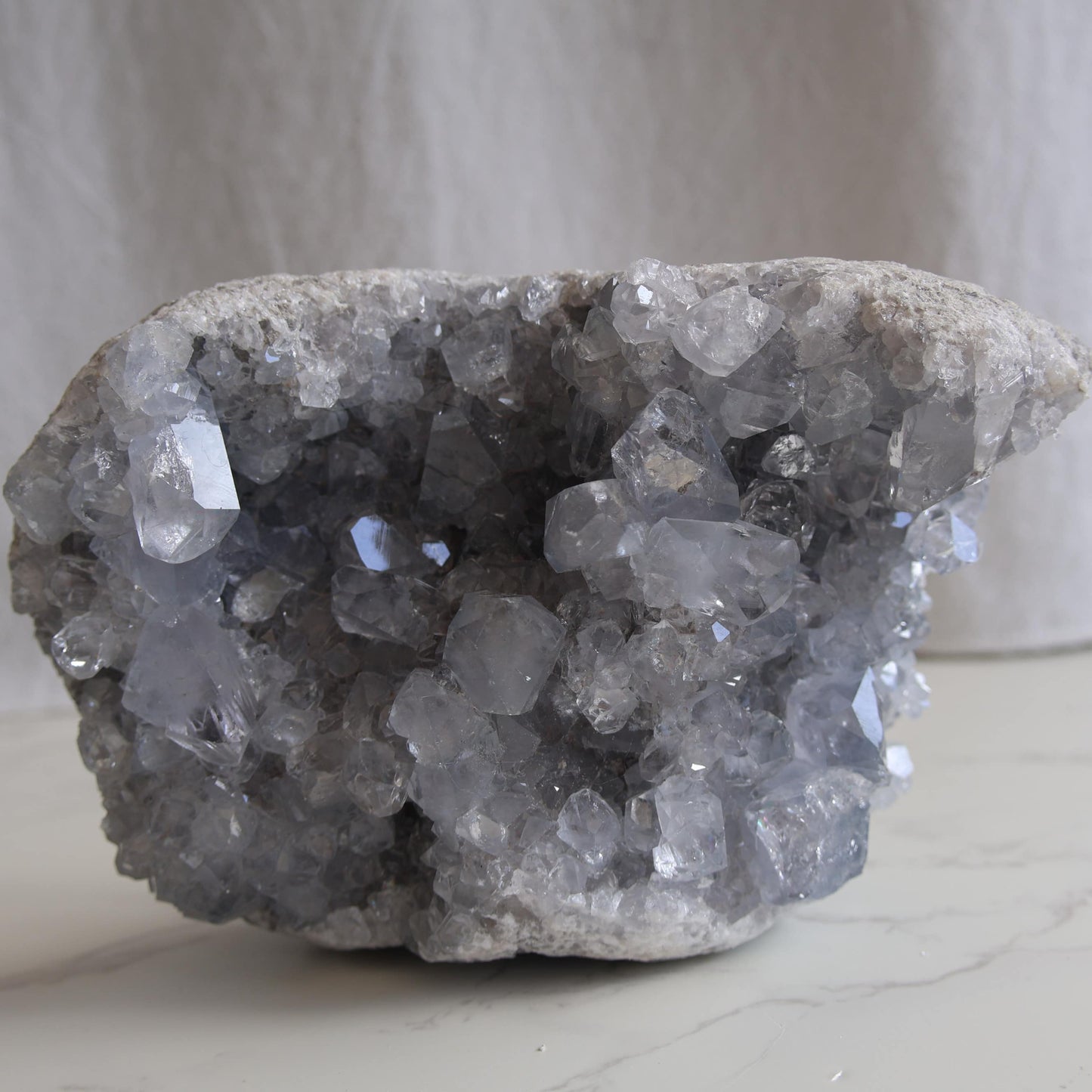 natural blue celestite cluster