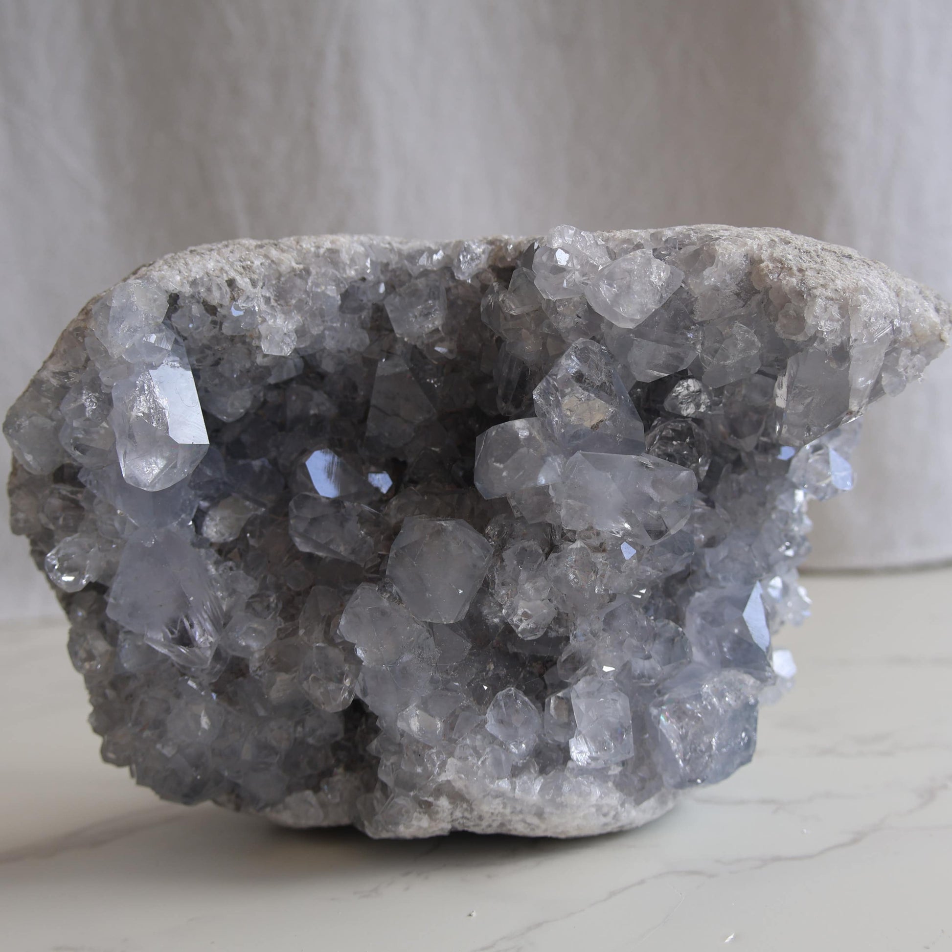 natural blue celestite cluster