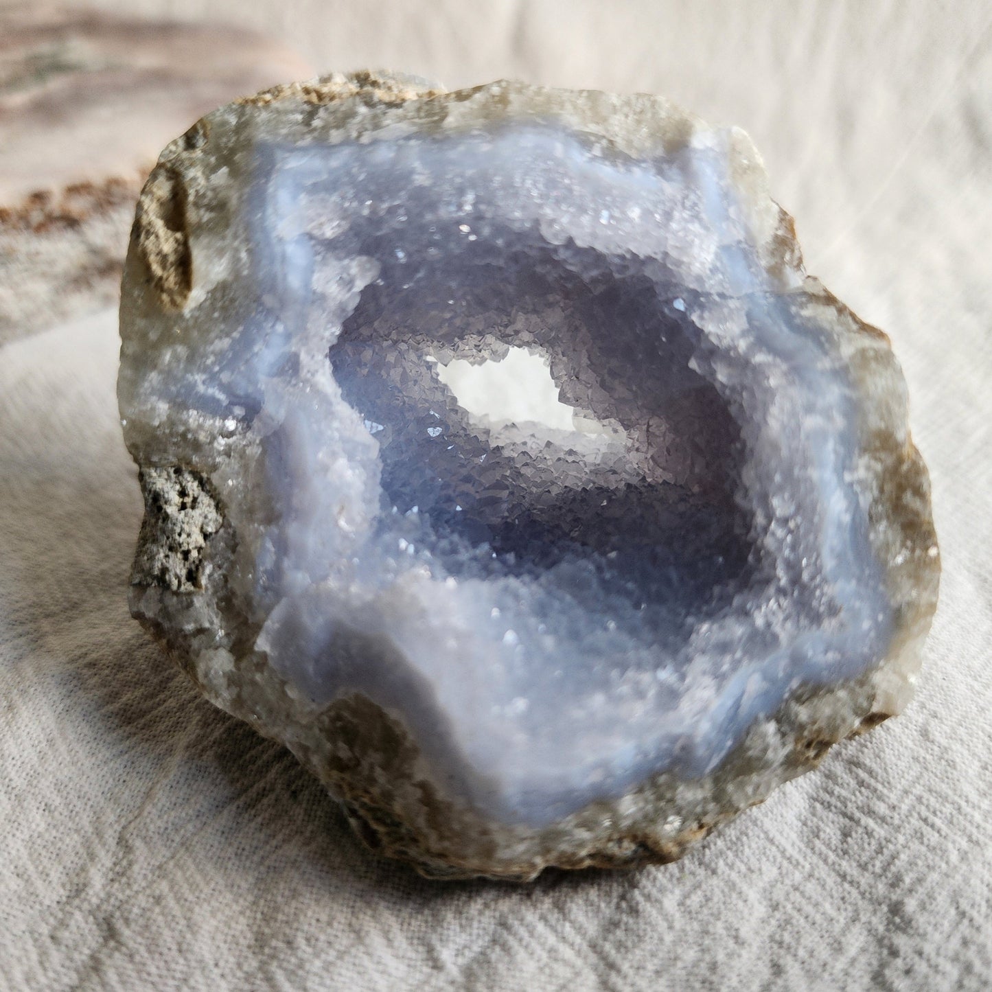 Blue Chalcedony | Rough with Druzy - 147g