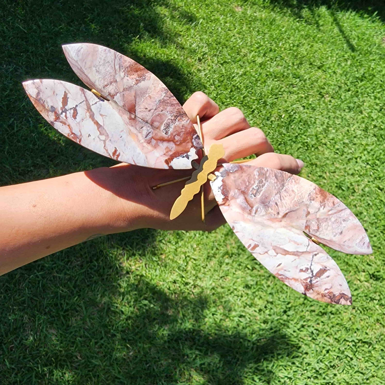 huge brecciated jasper dragonfly statement natural crystal