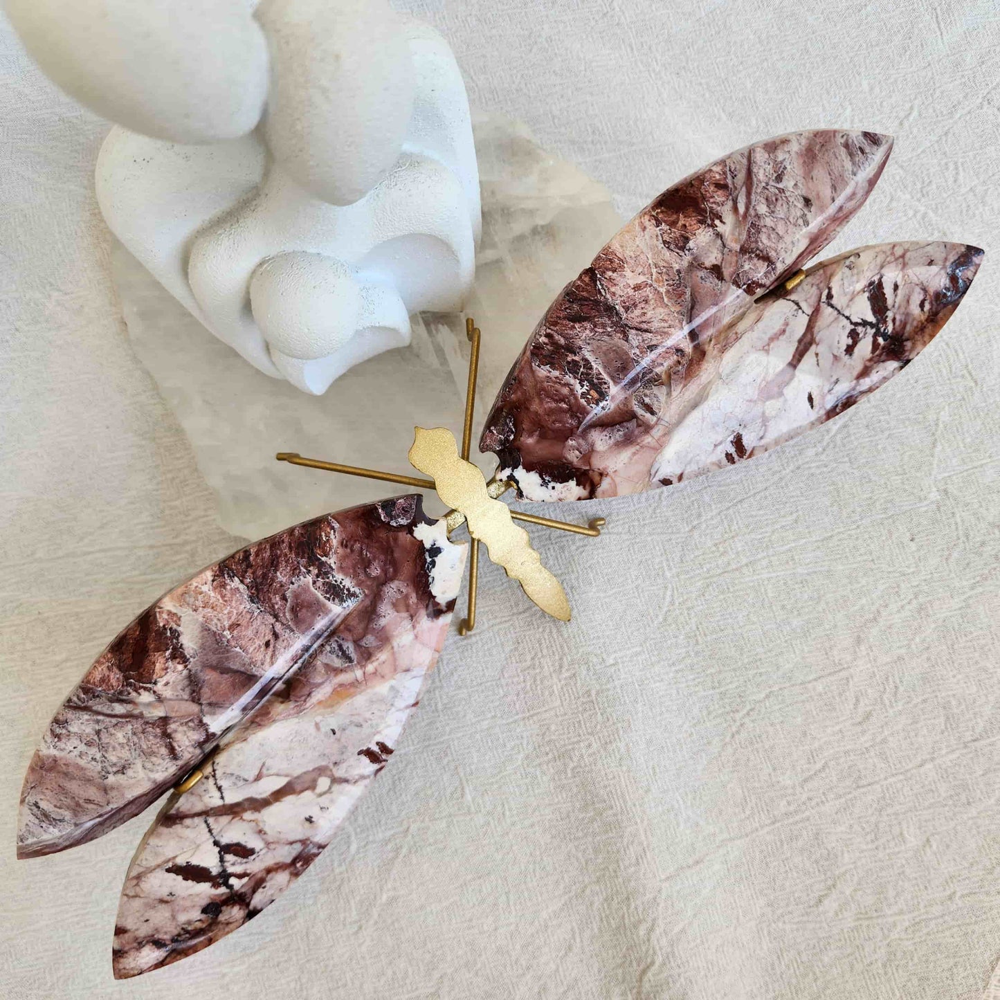 huge brecciated jasper dragonfly statement natural crystal