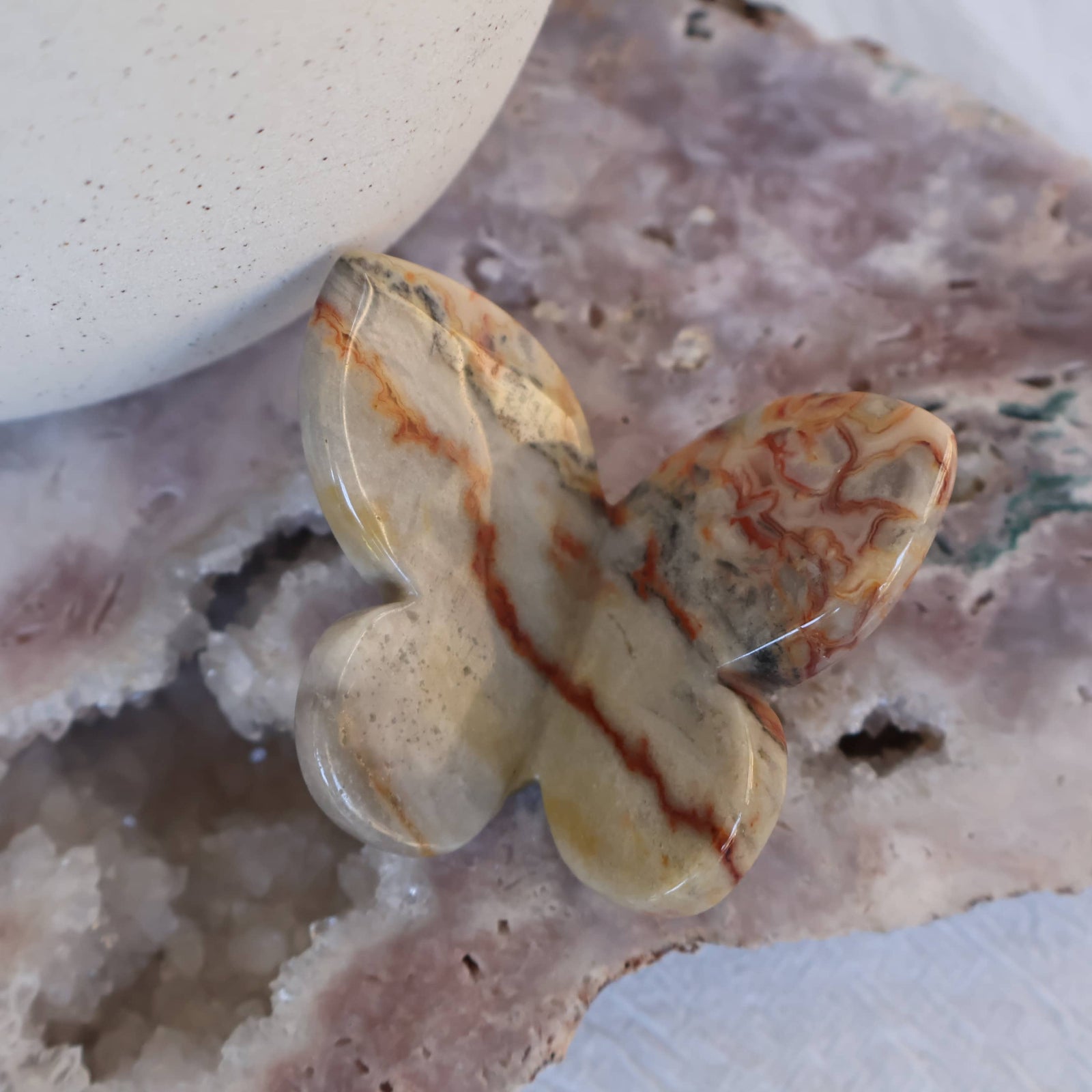 agate butterfly carving natural crystal