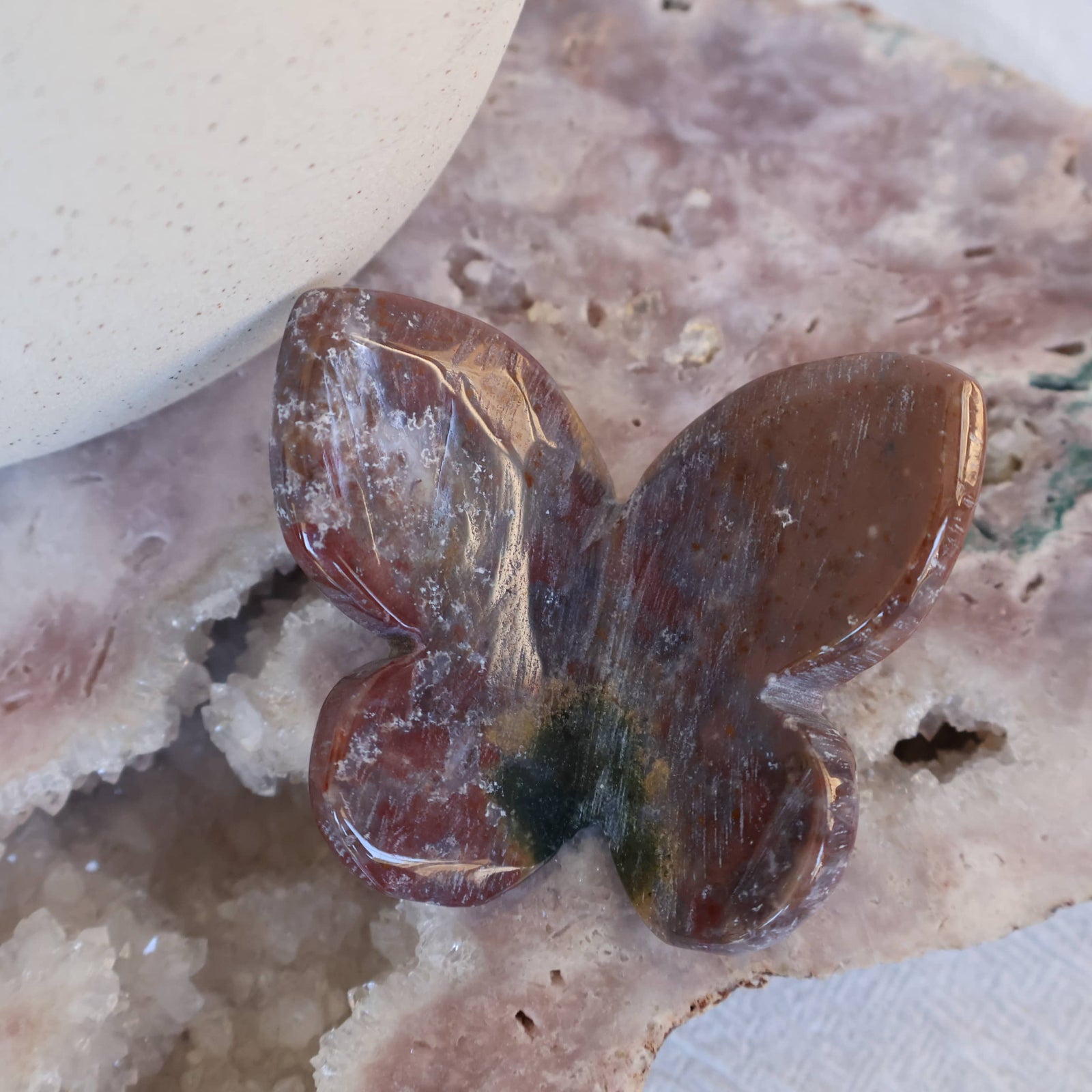 ocean jasper butterfly carving natural crystal