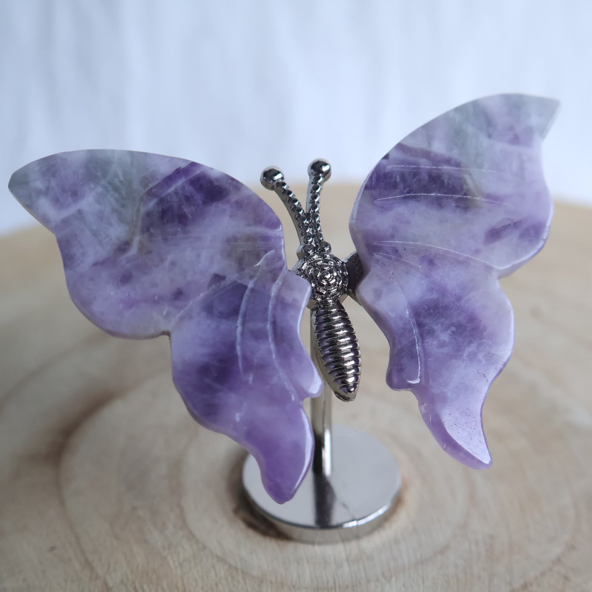 small healing crystal cute butterfly wings on stand