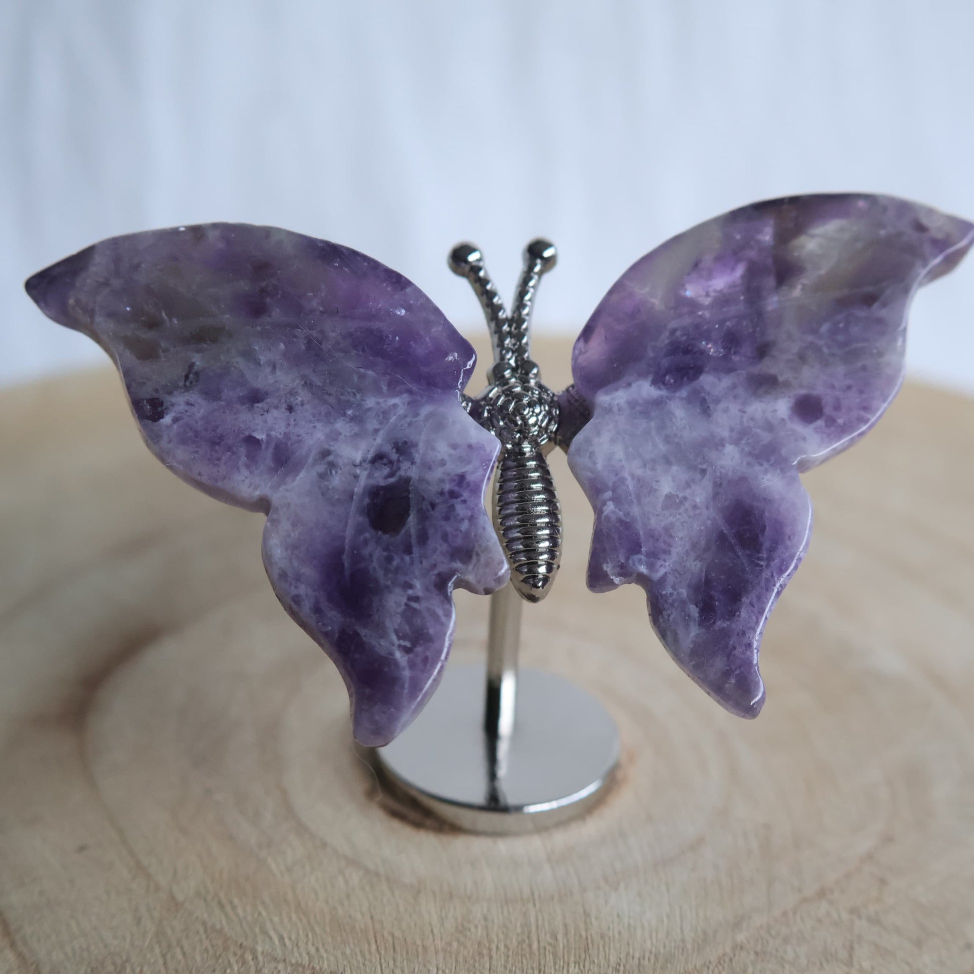 small healing crystal cute butterfly wings on stand