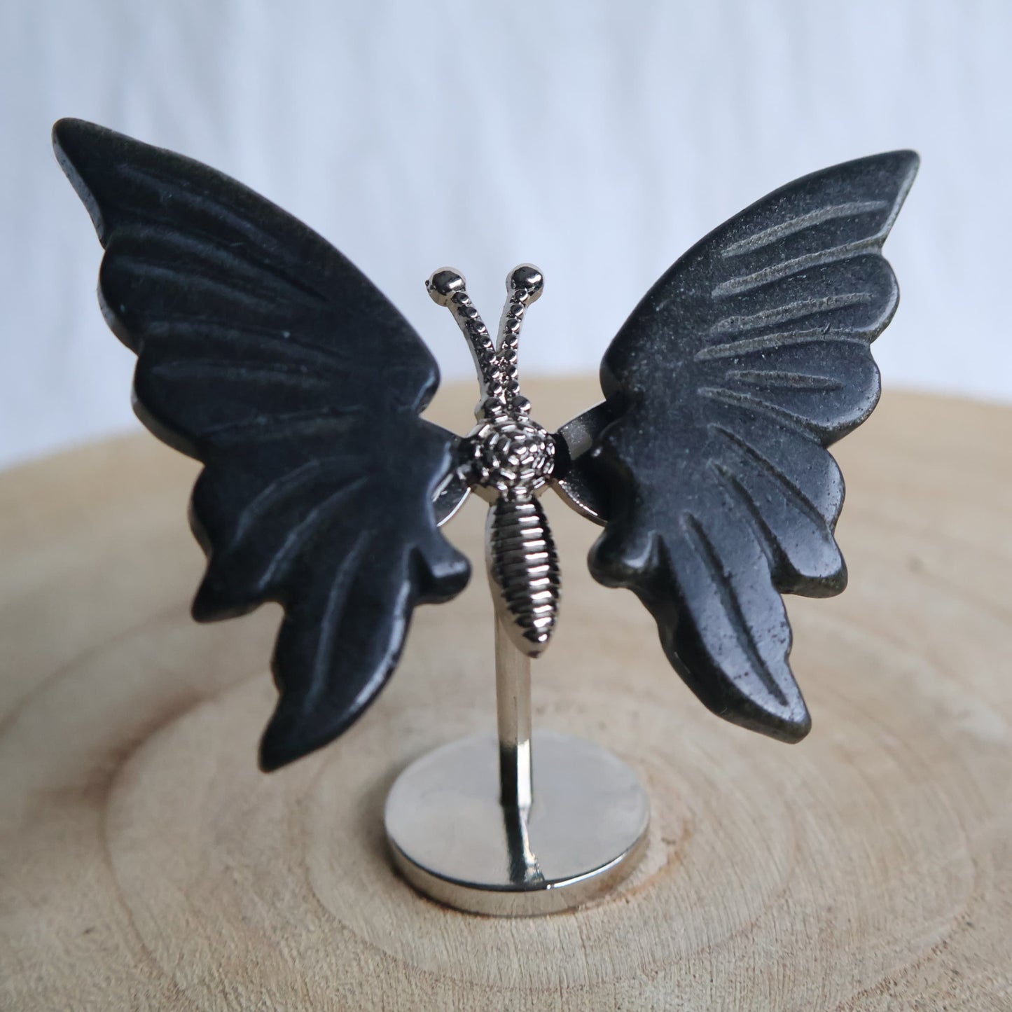 small healing crystal cute butterfly wings on stand