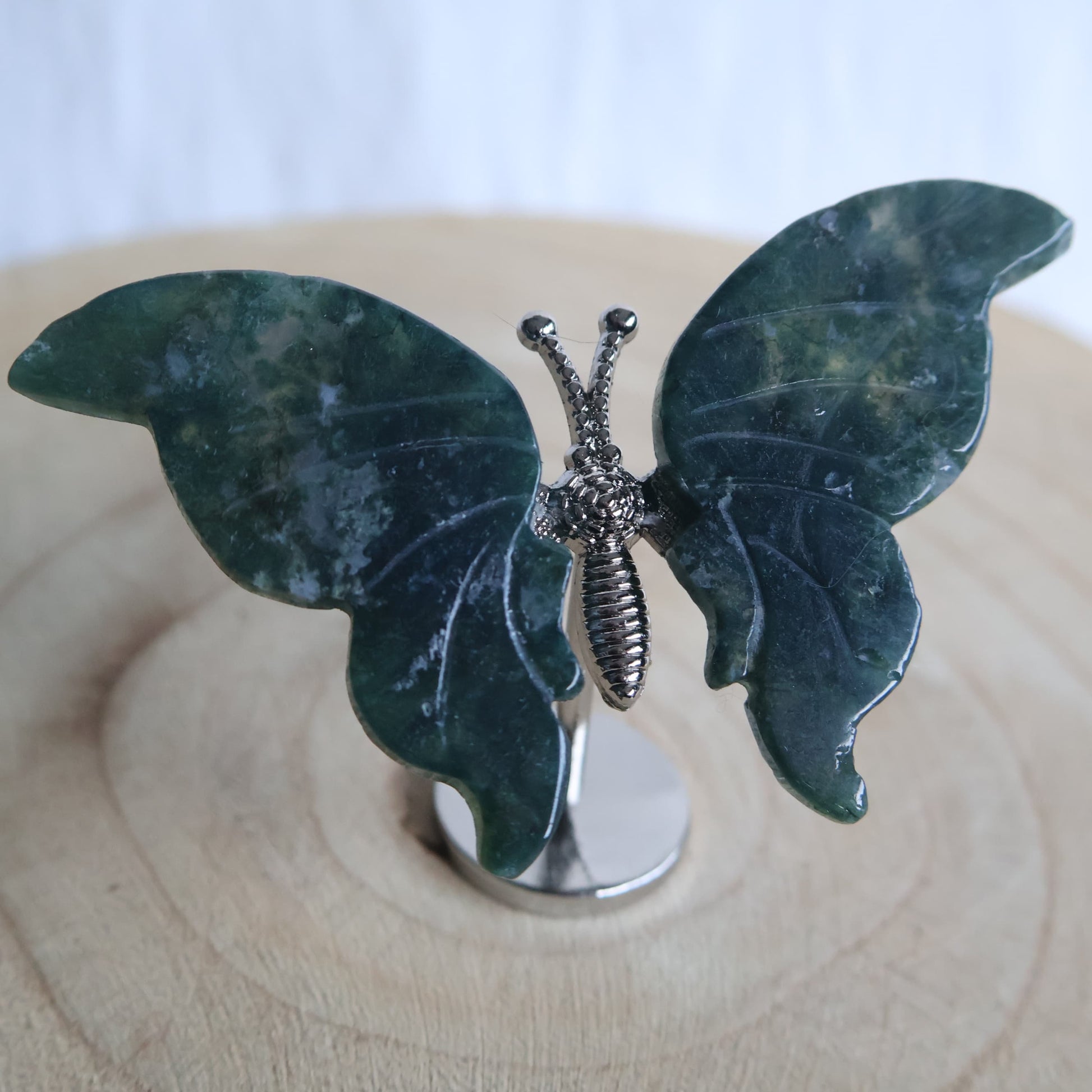 small healing crystal cute butterfly wings on stand