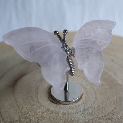 small healing crystal cute butterfly wings on stand