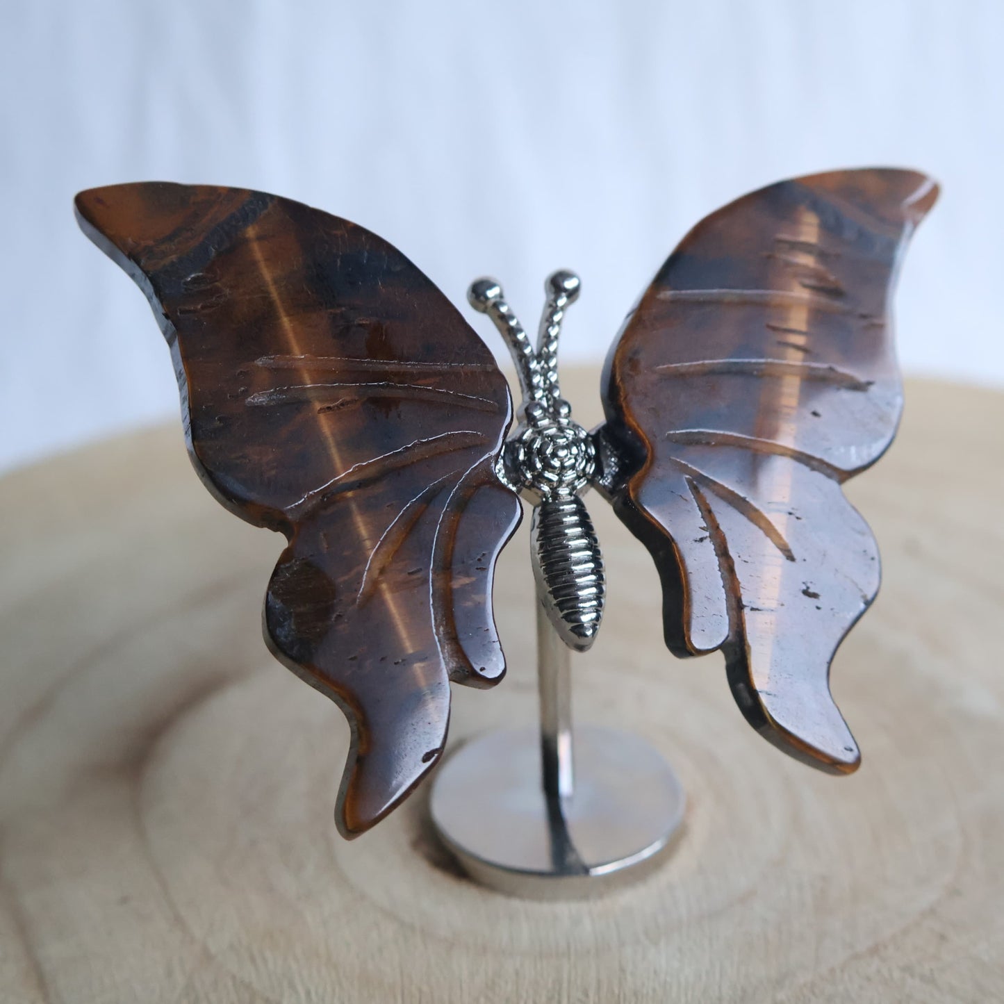 small healing crystal cute butterfly wings on stand