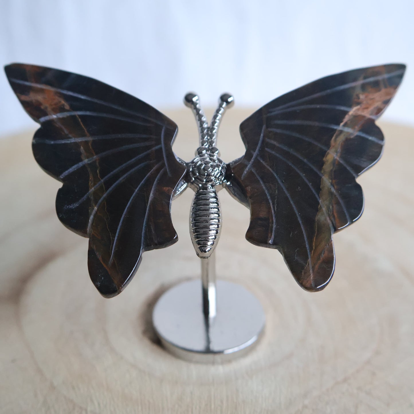small healing crystal cute butterfly wings on stand