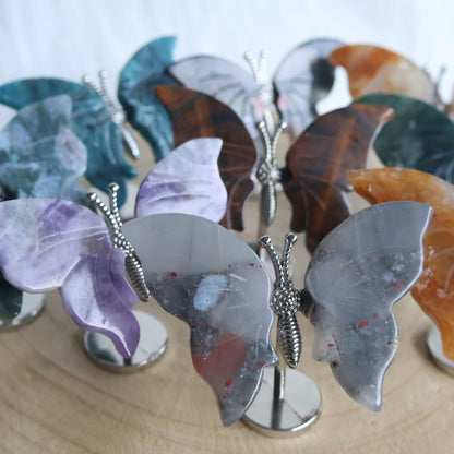 small healing crystal cute butterfly wings on stand
