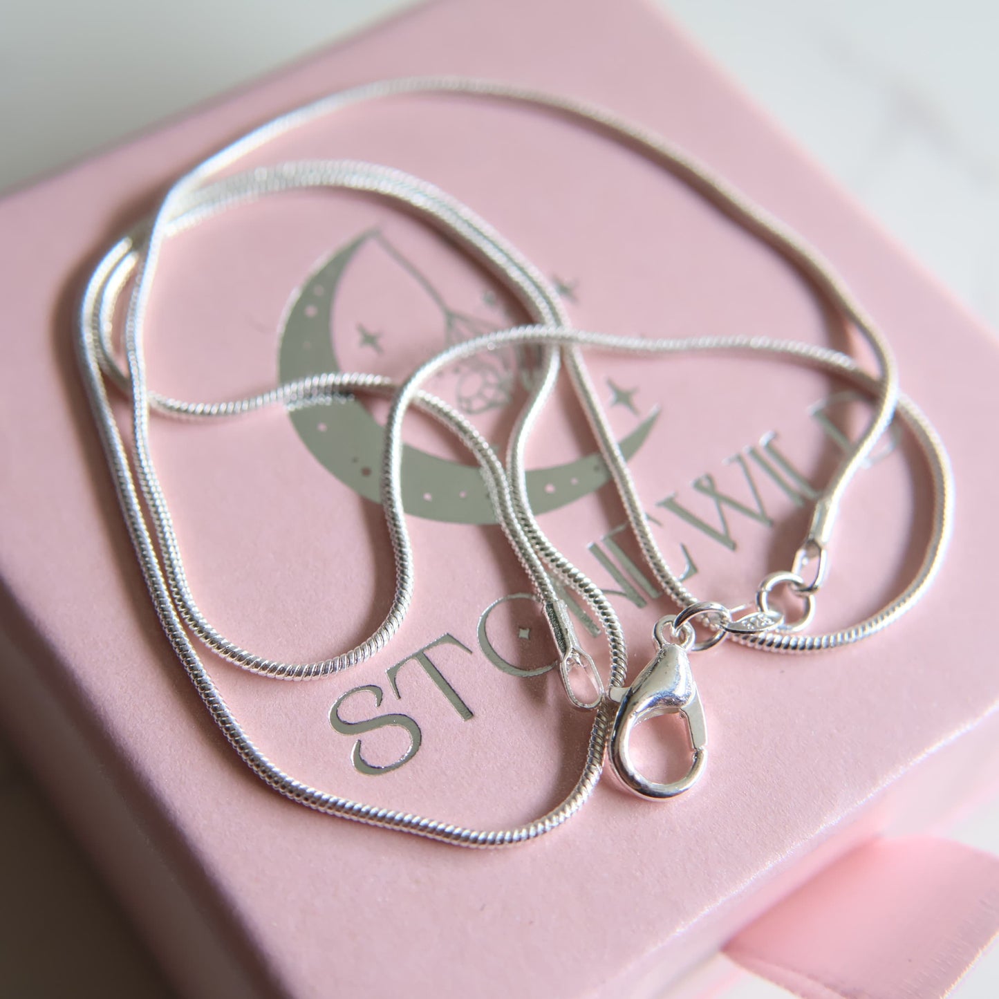 gift box included, choose an optional s925 1mm snake chain