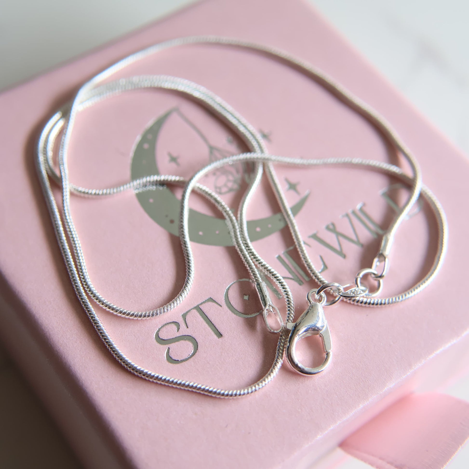 gift box included, choose an optional s925 1mm snake chain