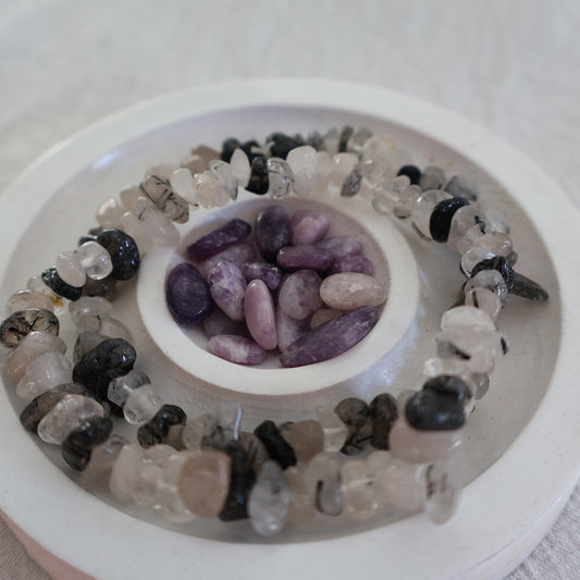 Tourmalinated Quartz | Chip Bracelet
