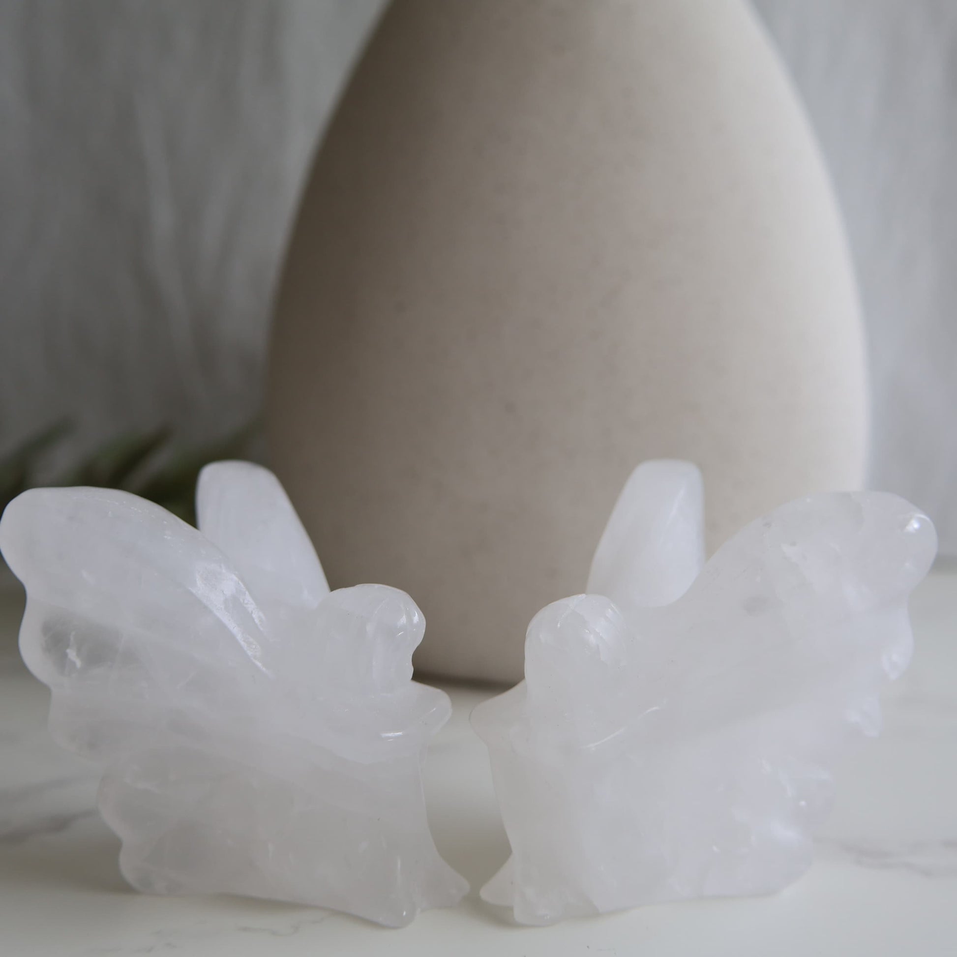 large crystal fairy carving clear quartz or rose quartz 5cm tall pink or clear crystal figurine