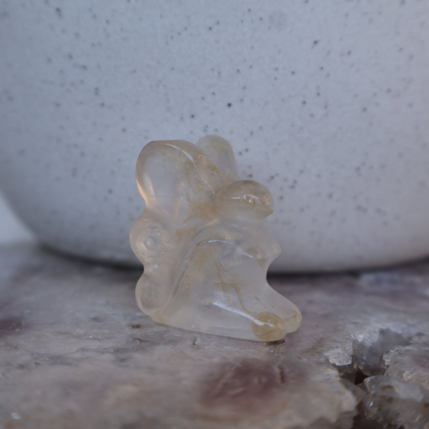 clear quartz mini fairy carving natural crystal