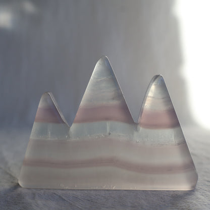 Crystal mountain carving available in Dream Amethyst, African Bloodstone and Fluorite