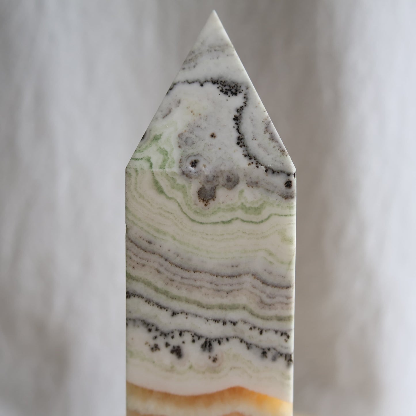 dendritic orange calcite tower 17cm 516g exact piece crystal tower stonewild australia