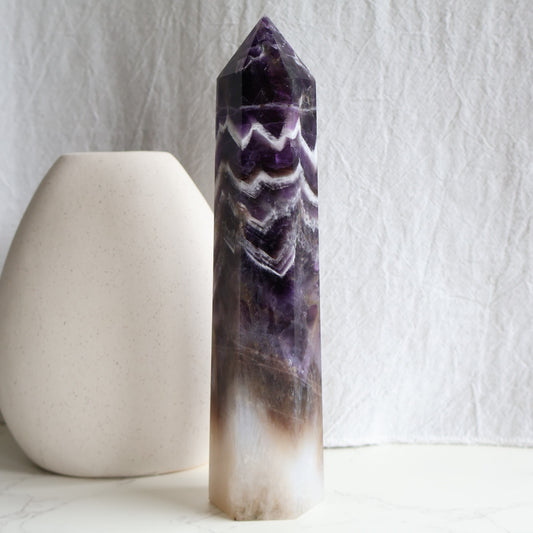 amethyst tower for calm sleep and grounding