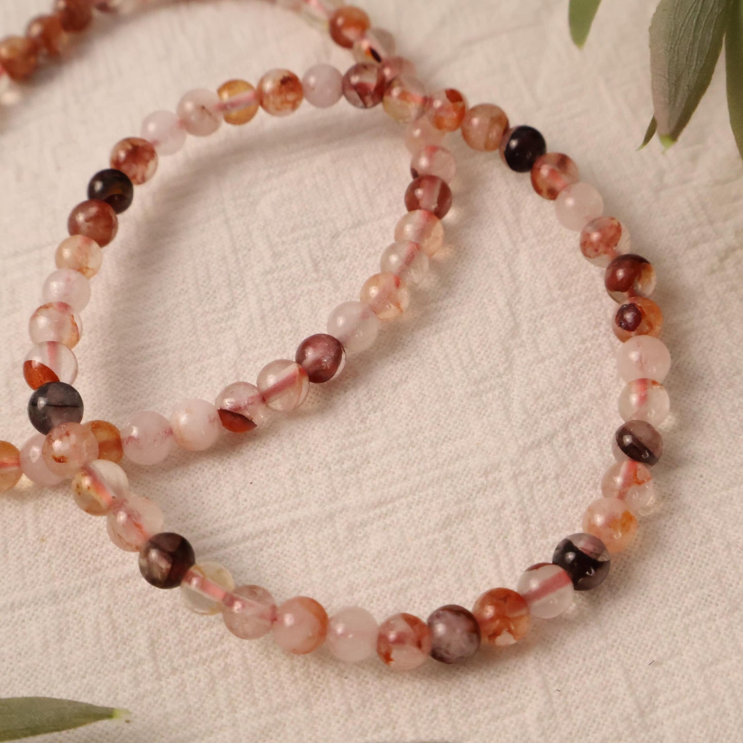 red fire quartz natural healing crystal bracelet