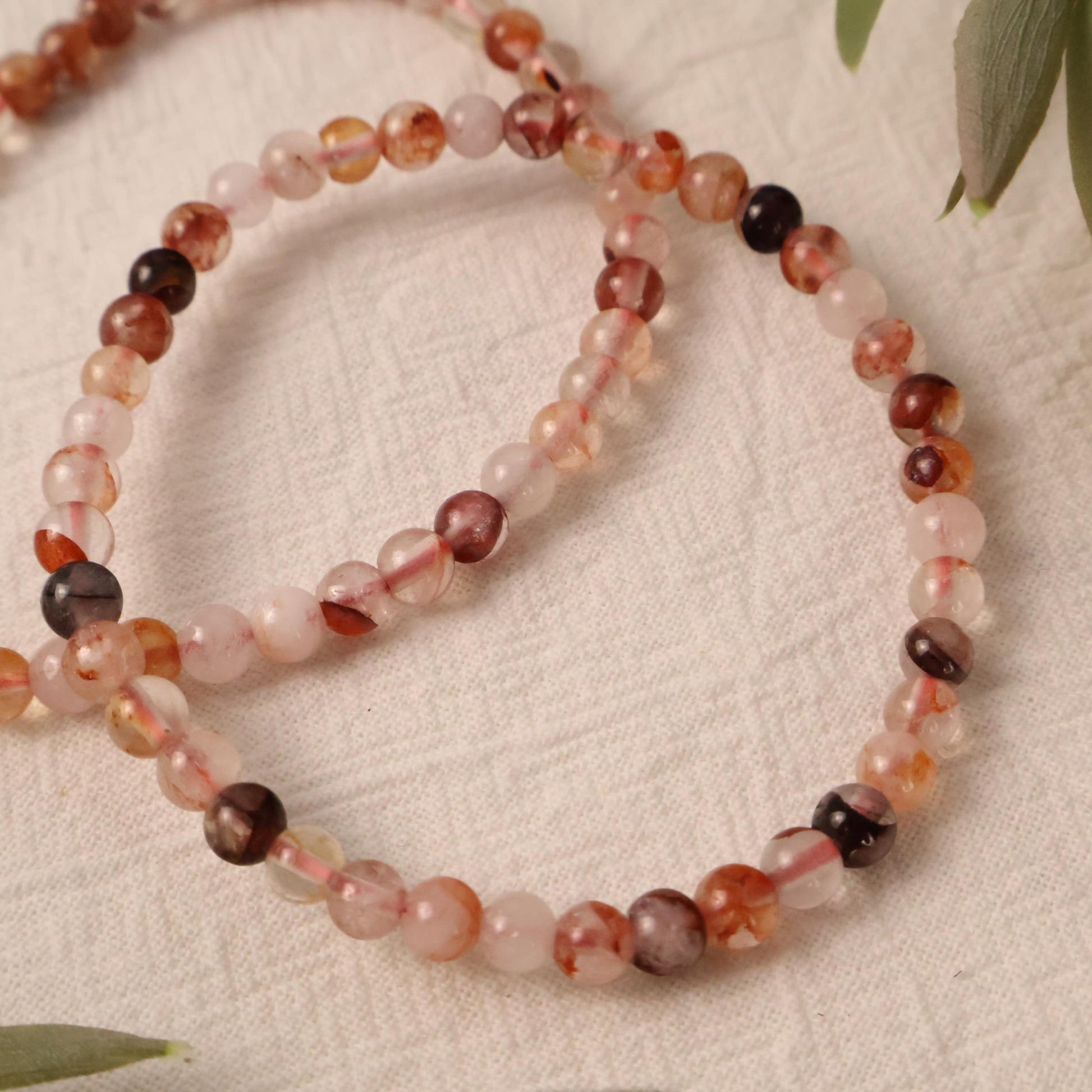 red fire quartz natural healing crystal bracelet