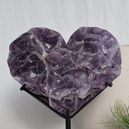 Fluorite | Raw Heart with Stand - XL (A)