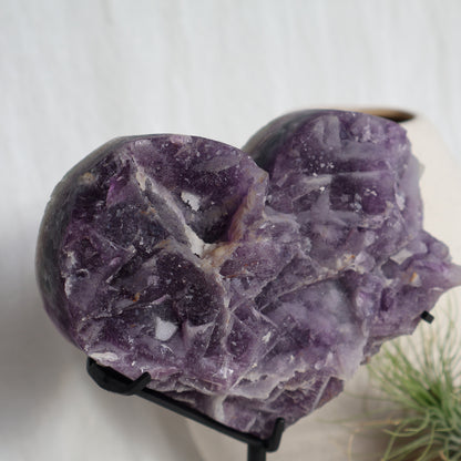 Fluorite | Raw Heart with Stand - XL (A)
