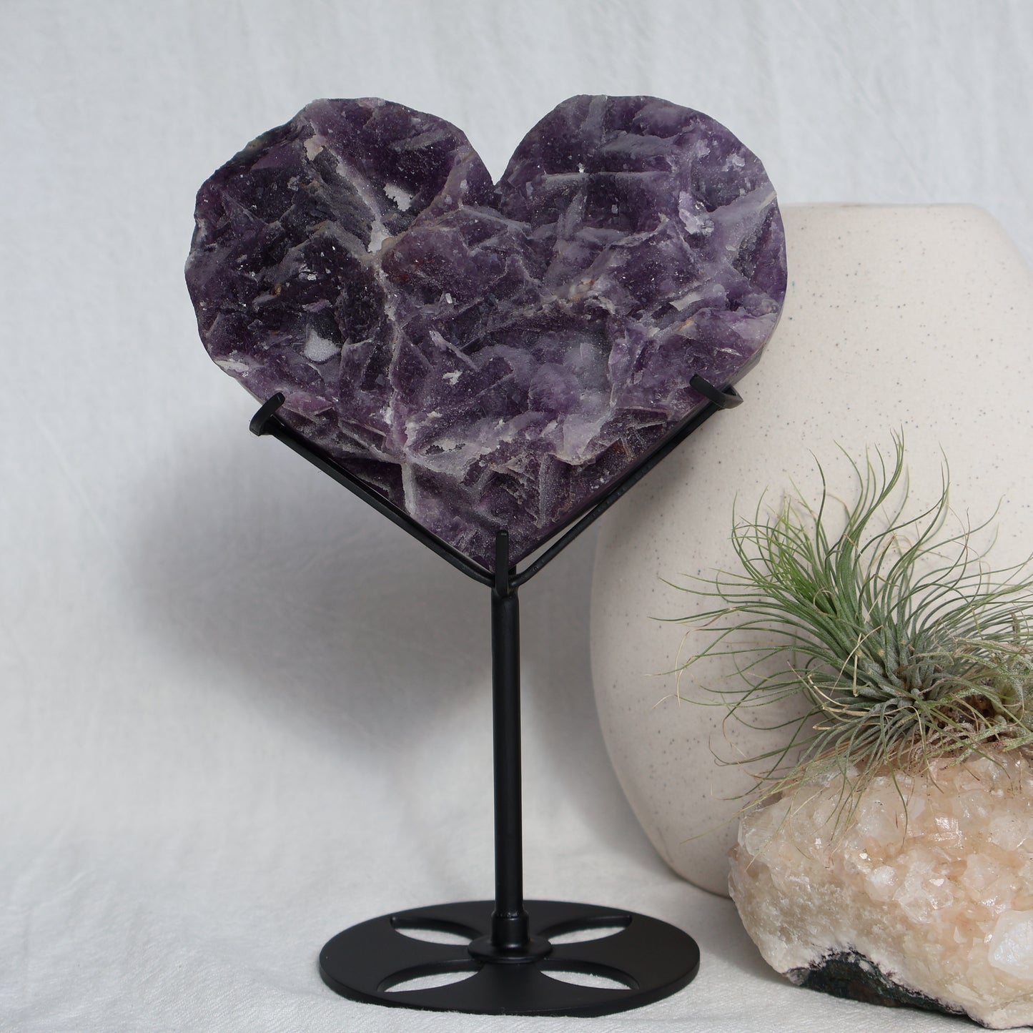 Fluorite | Raw Heart with Stand - XL (A)