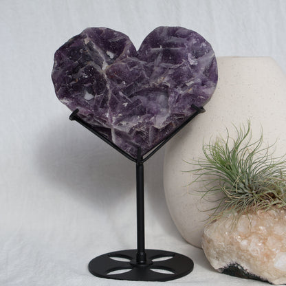 Fluorite | Raw Heart with Stand - XL (A)