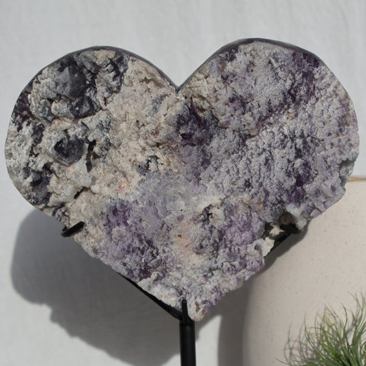 Fluorite | Raw Heart with Stand - XXL (B)